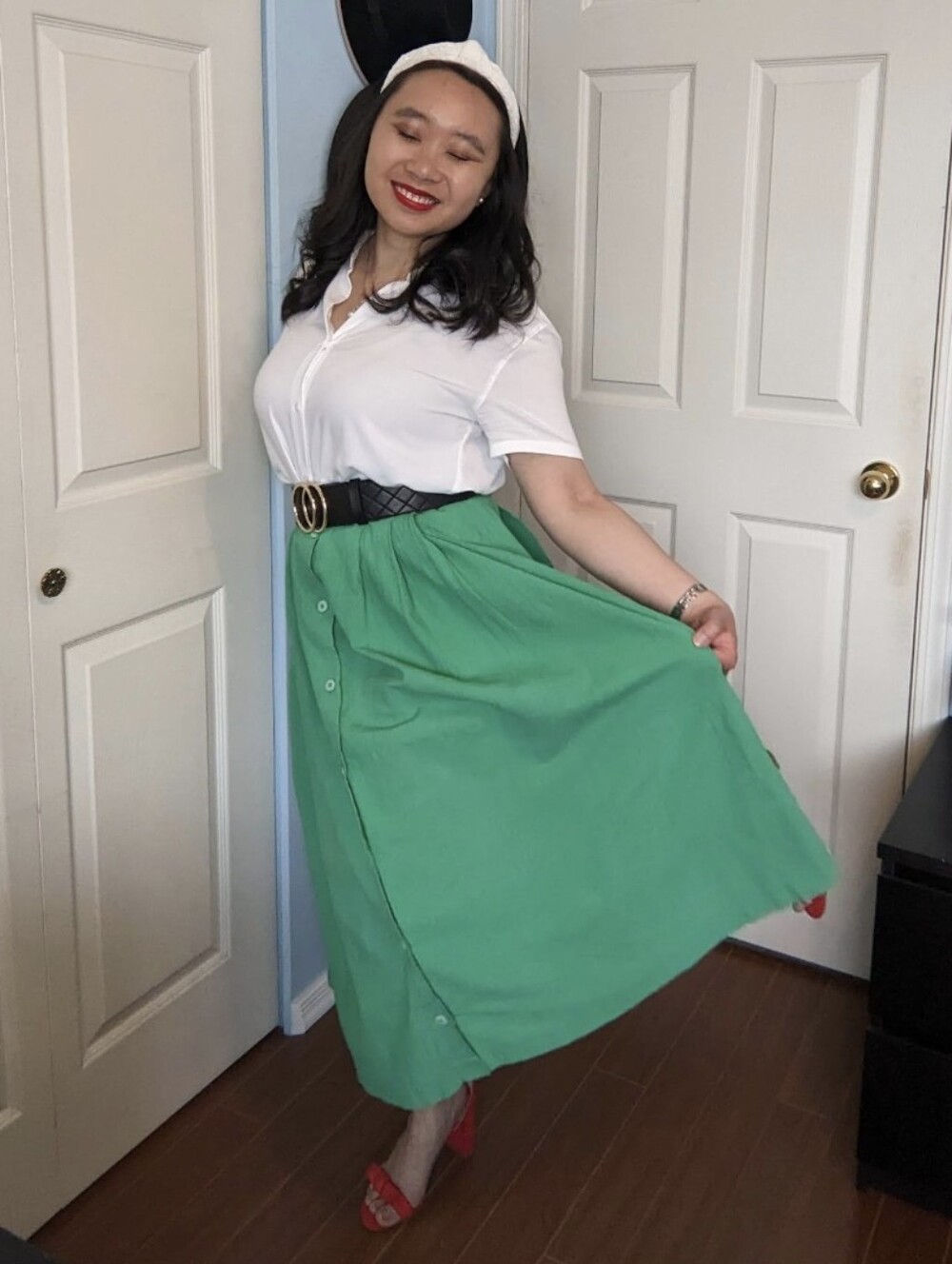Vintage Seafoam Green Circle Skirt
